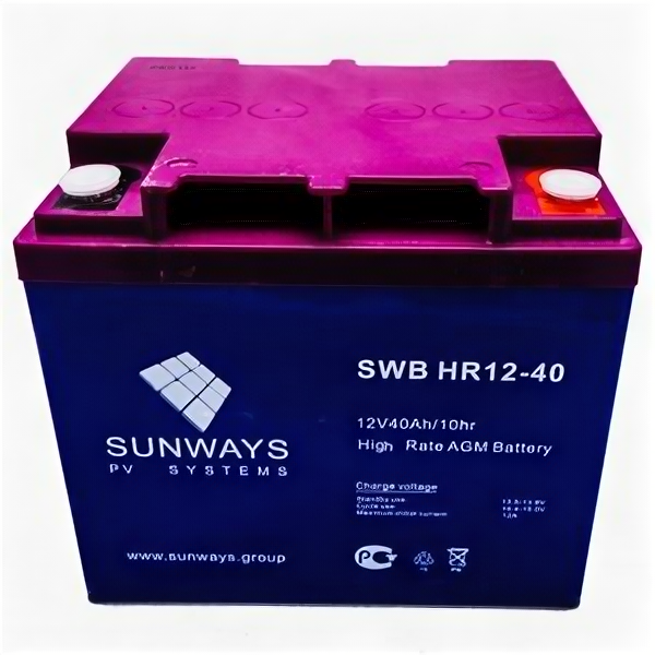 Аккумулятор гелевый Sunways GEL 12-40 (12В 40 Ач)