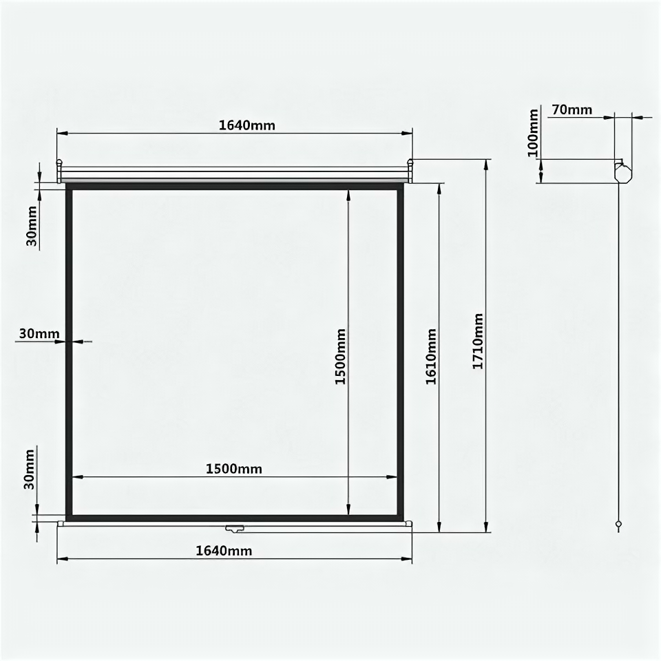 Проекционный матовый настенный экран Brauberg Wall 150*150