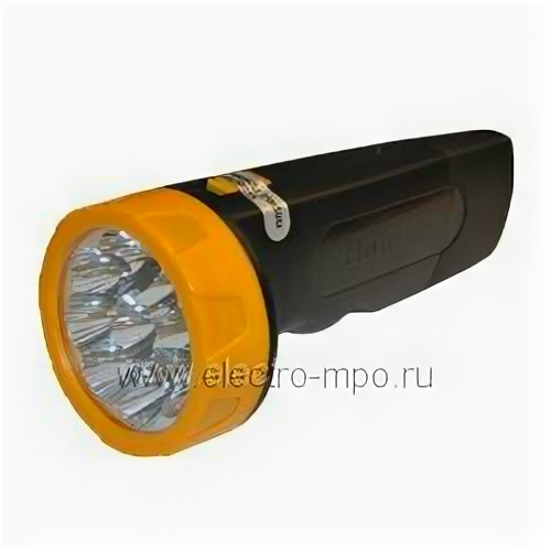 Фонарь аккумуляторный чёрно-жёлтый со встроенным ЗУ 9 светодиодов Ultraflash LED3829