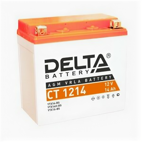Аккумулятор мото Delta CT 1214 (YTX14-BS, YTX14H-BS)