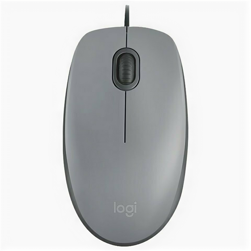 Мышь проводная LOGITECH M110, USB, 2 кнопки+1 колесо-кнопка, оптическая, серая