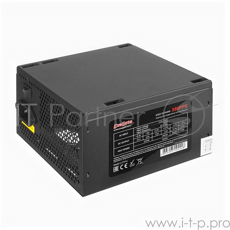 [Блок питания] Exegate Ex260637rus Блок питания 350W Exegate 350PPE, Atx, black, Apfc, 12cm, 24p+4p, .