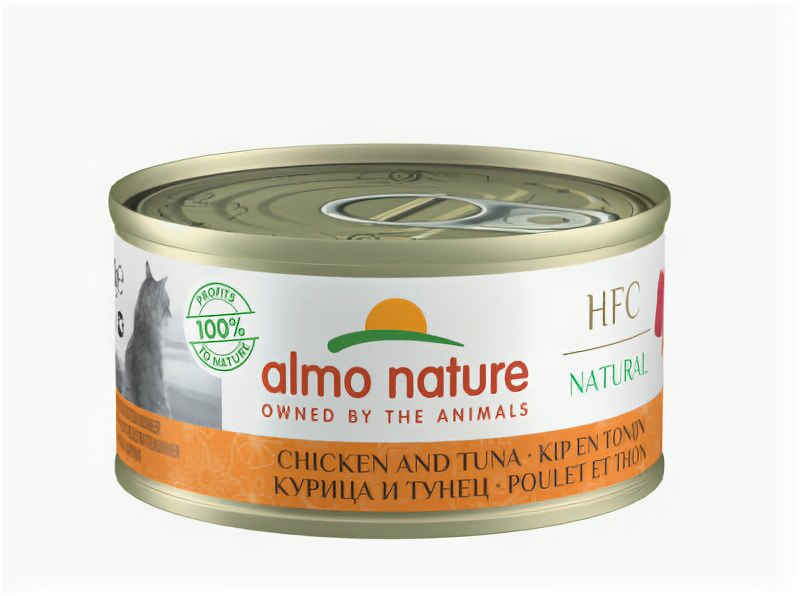 Almo Nature консервы Консервы для Кошек с Курицей и Тунцом 75проц. мяса (HFC - Natural - Chicken and Tuna) 9025H | Legend HFC Adult Cat Chicken Tuna 007 кг 26493 (9 шт)