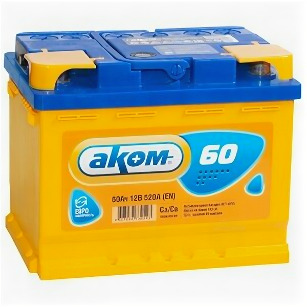 Аккумулятор AKOM 60 Ач 520А обратная полярность