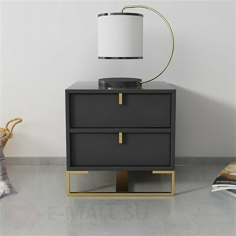 Тумбочка прикроватная Modern Blue Nightstand Minimalist Bedside Table (черный)