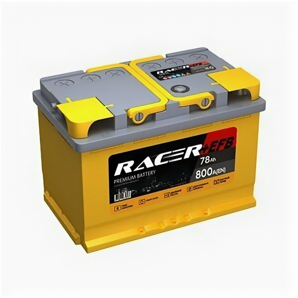 Аккумулятор Racer EFB Start-Stop 78 Ач 800А обр. пол.