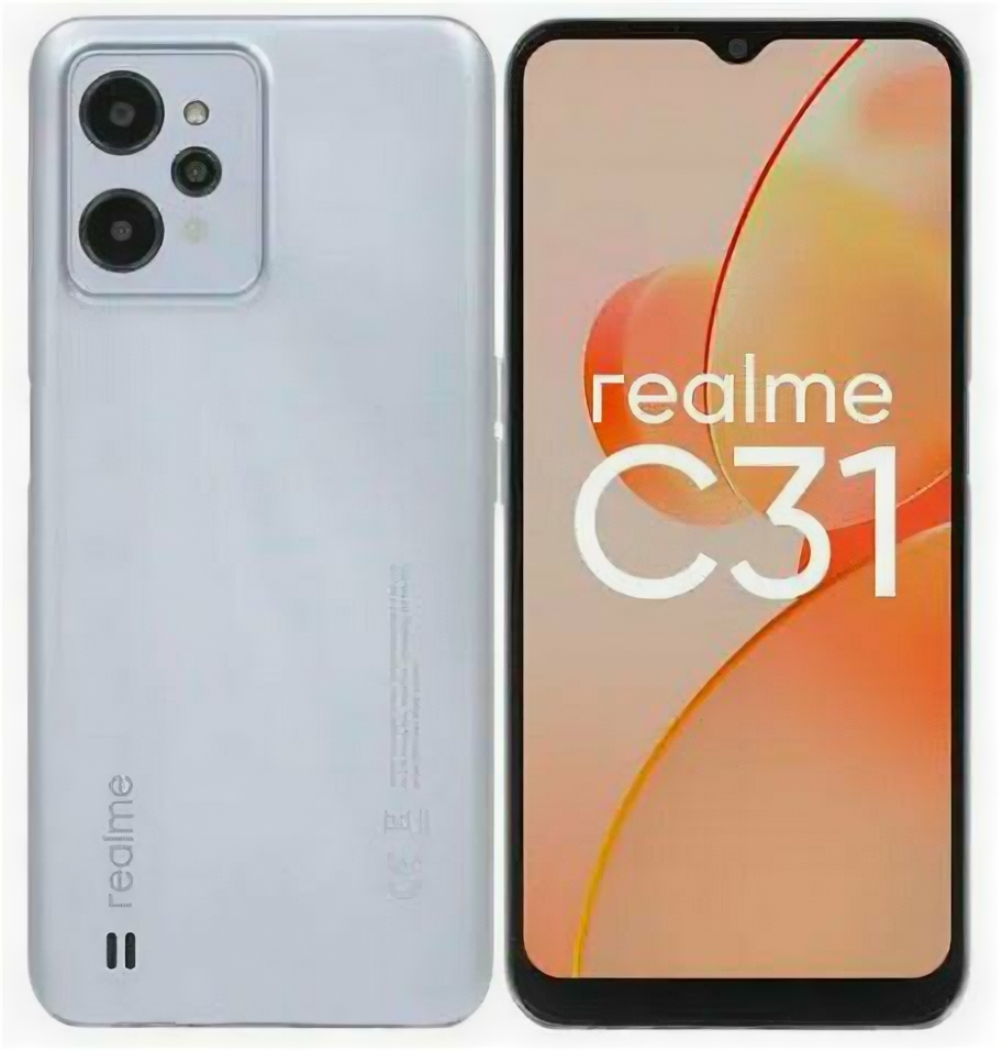 Смартфон Realme C31 64Gb 4Gb серебристый моноблок 3G 4G 6.52 720x1600 Android 11 13Mpix 802.11 b/g/n NFC GPS GSM900/1800 GSM1900 TouchSc microSD