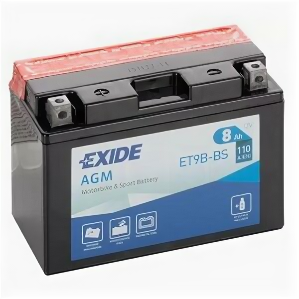 Аккумулятор мото Exide ET9B-BS (YT9B-BS, YT9B-4)