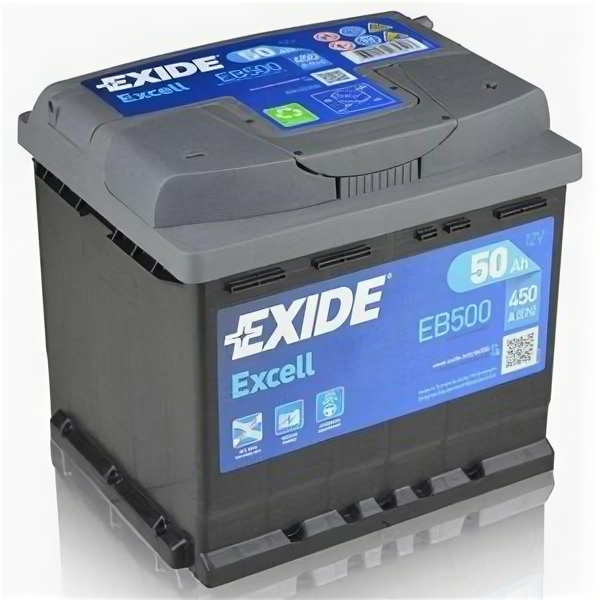 Аккумулятор Exide Excell EB500 50 Ач 450А обр. пол.