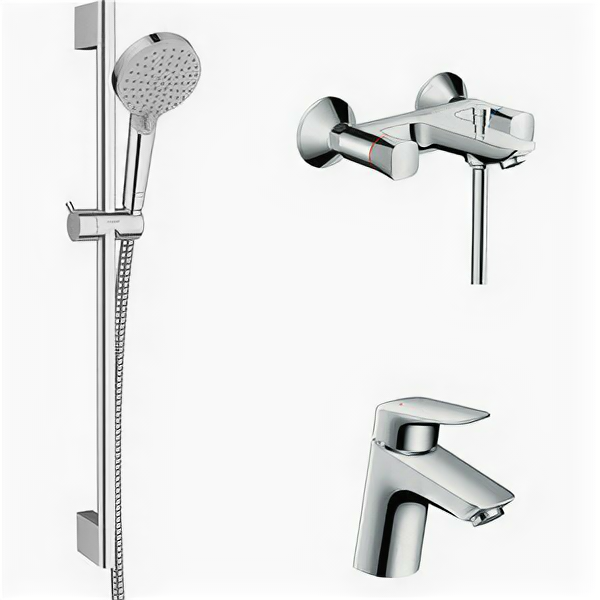 Комплект смесителей Hansgrohe Logis с душевым гарнитуром (71243000, 71071000, 26275000)