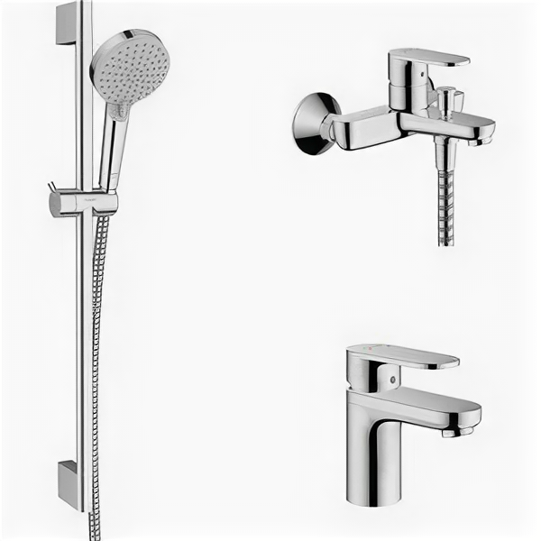 Комплект смесителей Hansgrohe Vernis Blend с душевым гарнитуром, хром (71440000, 71580000, 26275000)