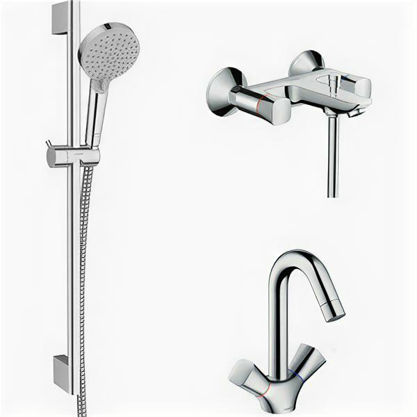 Комплект смесителей Hansgrohe Logis с душевым гарнитуром (71243000, 71222000, 26275000)