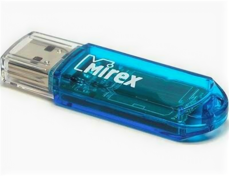 Флешка Mirex ELF BLUE, 32 Гб, USB2.0, чт до 25 Мб/с, зап до 15 Мб/с, голубая Mirex 1803036