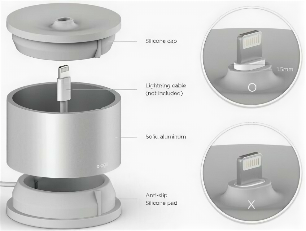 Док-станция Elago D Stand Charging Station для устройств Apple White (EST-D-WH)