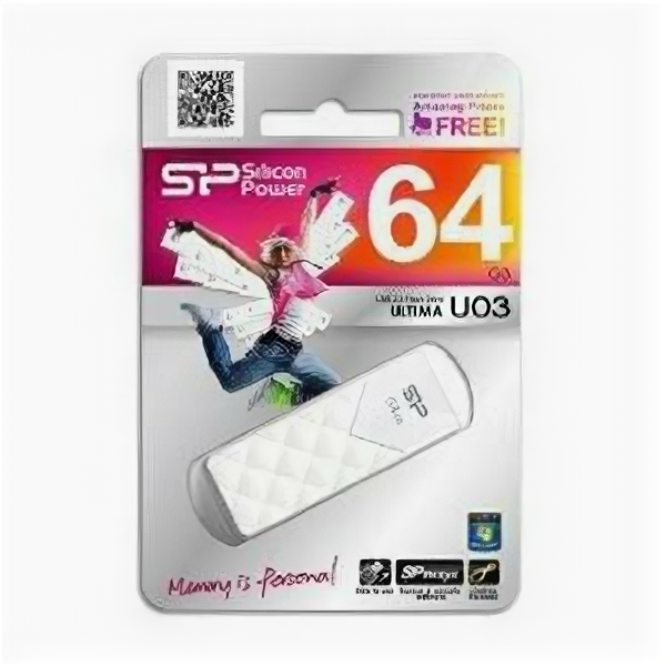 Флешка USB 64GB Silicon Power Ultima U03 SP064GBUF2U03V1W белый