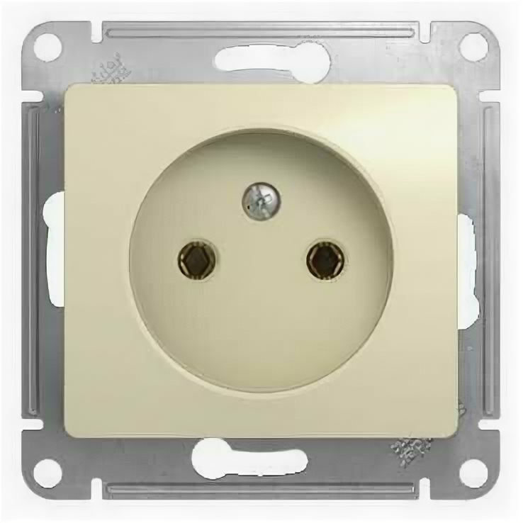Механизм розетки 1 м Glossa Schneider Electric без заземления бежевый 16А, GSL000241