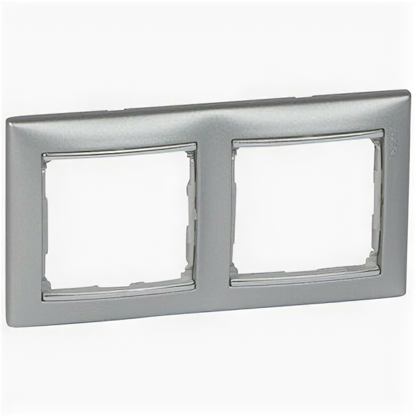 Рамка 2 м гориз алюминий/ серебр. штрих Valena встроенный монтаж (Legrand), арт. 770352