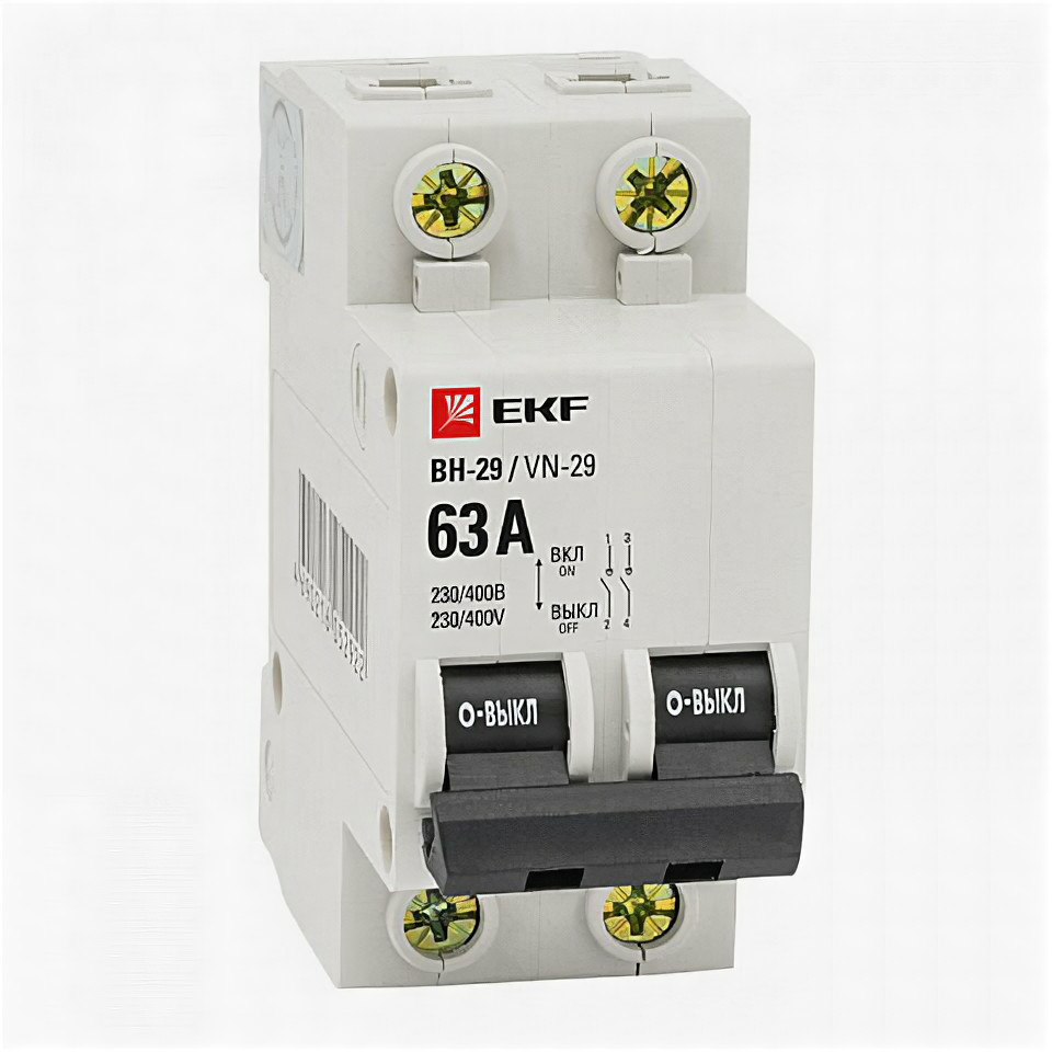 EKF Выключатель нагрузки 2P 63А ВН-29 Basic SL29-2-63-bas