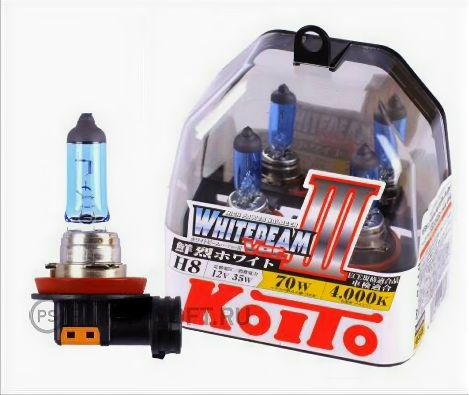 KOITO P0758W Лампа Whitebeam H8 12V 35W (70W) 4000K (компл. 2 шт.)