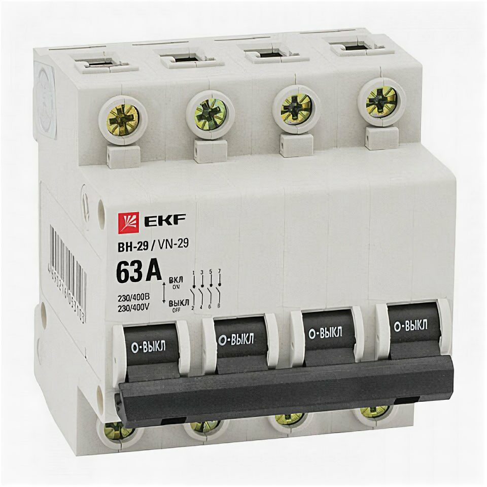 EKF Выключатель нагрузки 4P 25А ВН-29 Basic SL29-4-25-bas