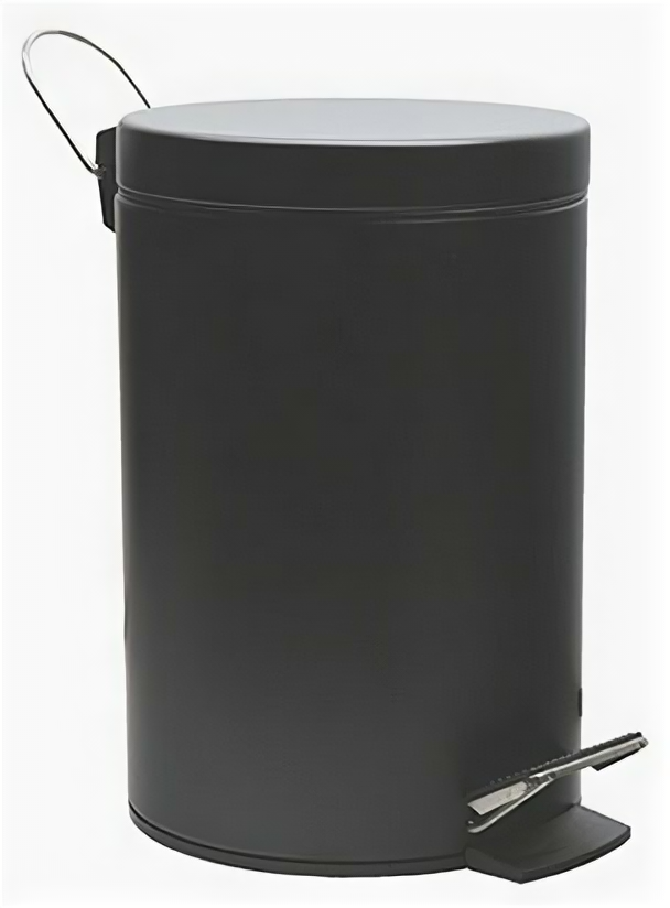 Ведро Wasserkraft K-635BLACK для мусора, с педалью 5л, цвет черный