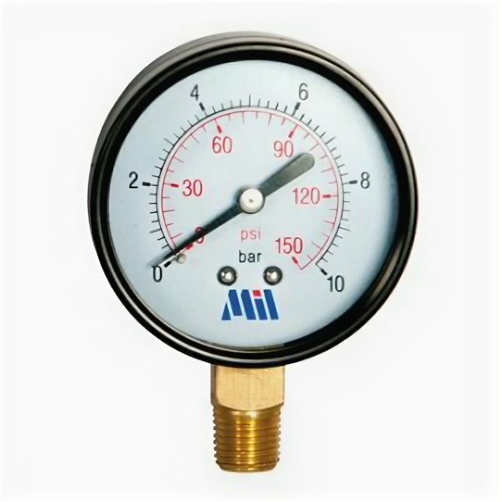 фото Манометр верт. Millennium (MVML140650) 1/4 дюйма, 50 мм