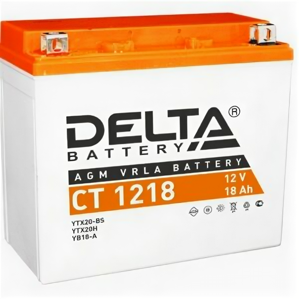 Аккумулятор мото Delta CT 1218 (YTX20-BS, YTX20H-BS)