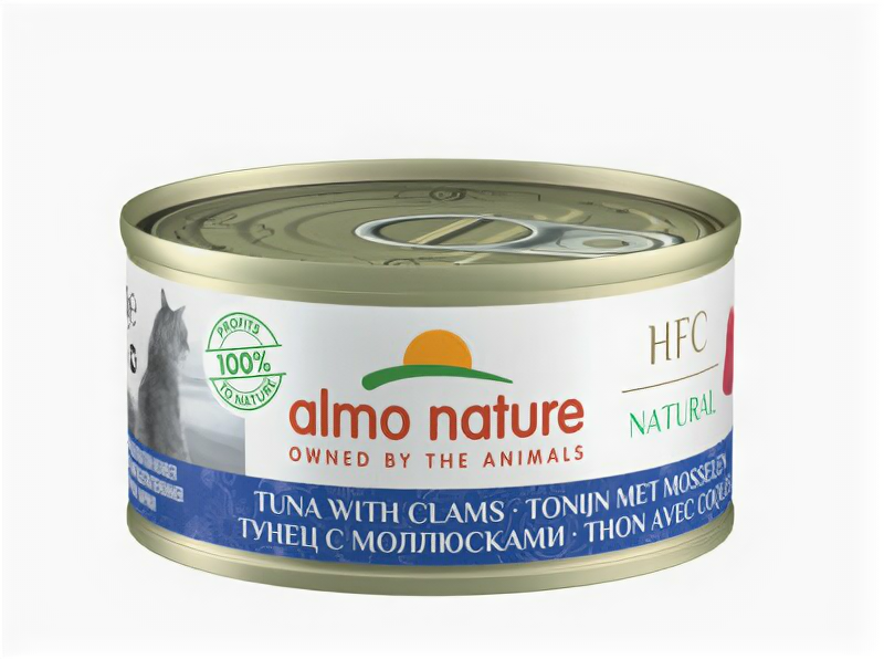 Almo Nature консервы Консервы Для Кошек с Тунцом и Моллюсками (HFC - Natural - Tuna with Clams) 9045H | HFC 007 кг 24175 (10 шт)