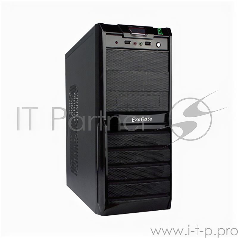 Корпус Exegate Ex278399rus Miditower Exegate Xp-329s Black, Atx, (xp500, Black,120mm), 2*USB, Audio .