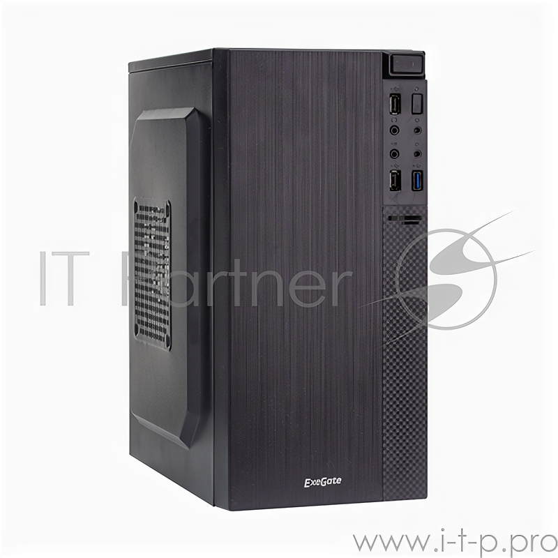 Minitower Exegate Baa-104u Black, mATX, (aaa450, 80mm), 2*USB+1*USB3.0, Audio
