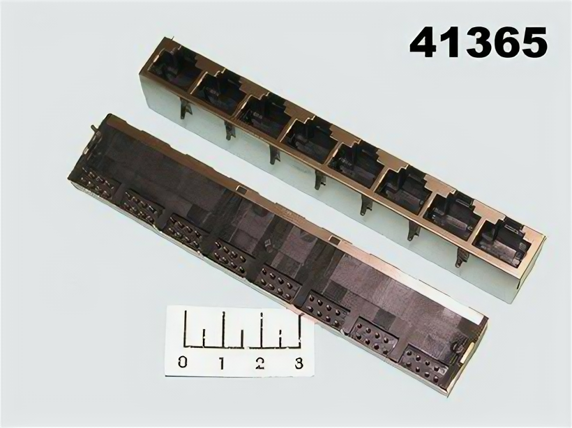 фото Разъем компьютерный 8 гнезд 8P8C (RJ-45) на плату металл