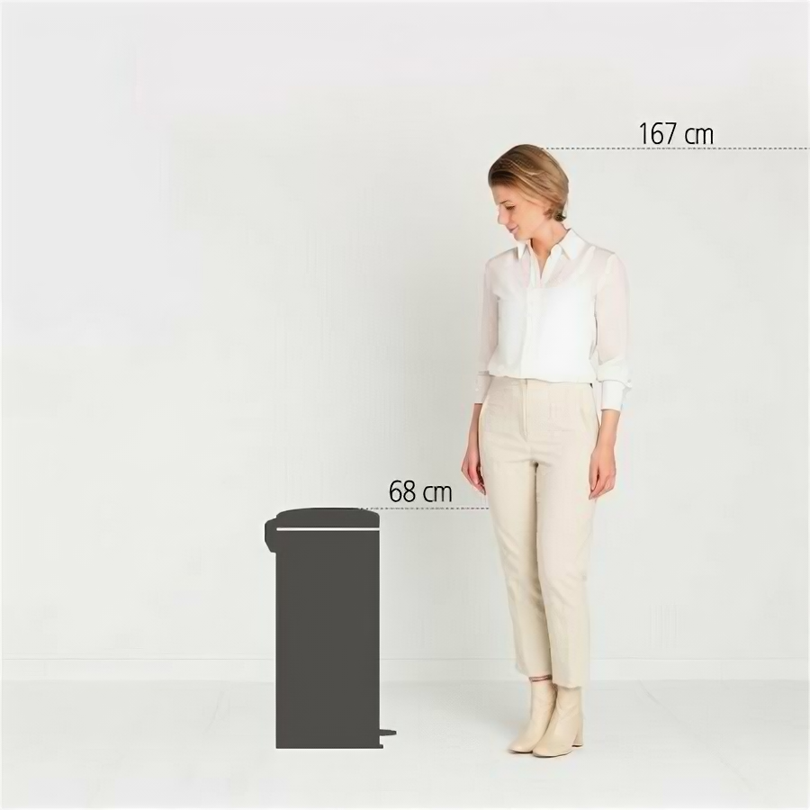 Бак для мусора Brabantia Newicon, 30л, с педалью, шампань 304484 - фотография № 5