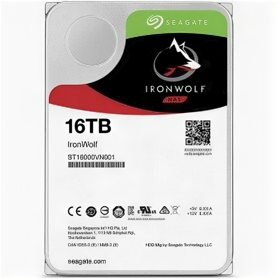 Seagate Жесткий диск 16TB Seagate Ironwolf (ST16000VN001) {SATA 6.0Gb/s, 7200 rpm, 64mb buffer, 3.5",для NAS}