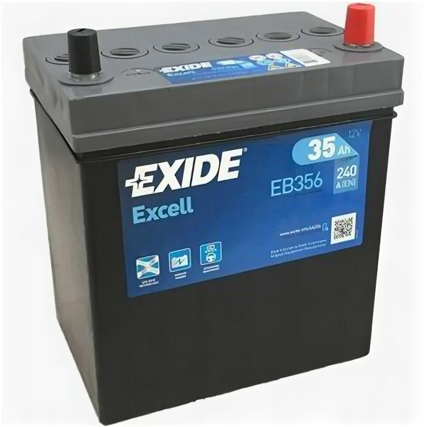 Аккумулятор Exide Excell EB356 35 Ач 240А обр. пол.