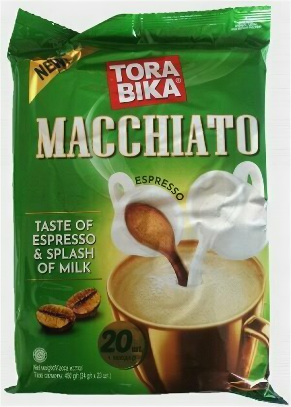 Кофе растворимый Tora bika Macchiato 3в1 с кофейной крошкой 20 шт по 24 г (Тора Бика)