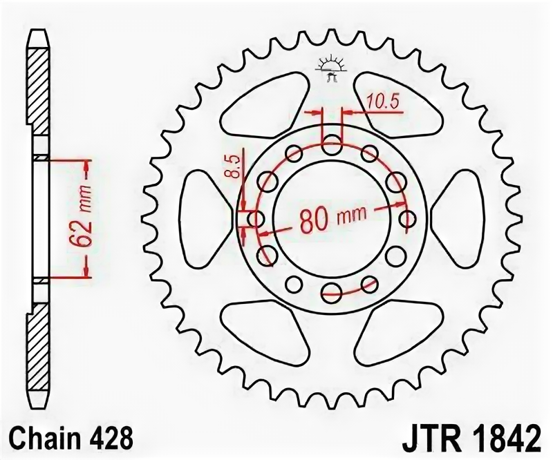 Звезда JT ведомая JTR1842.44 44 зуба