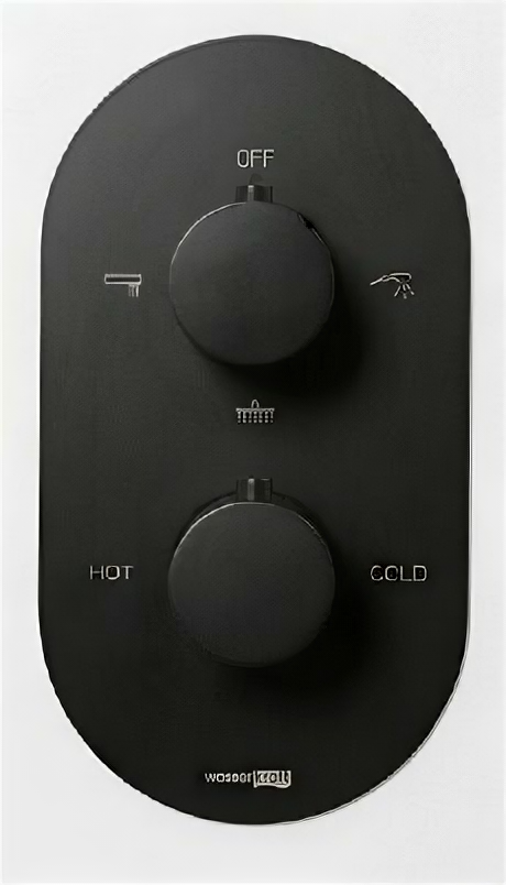 Смеситель для душа WasserKRAFT Elbe 7444 термостатический, встраиваемый, черный матовый