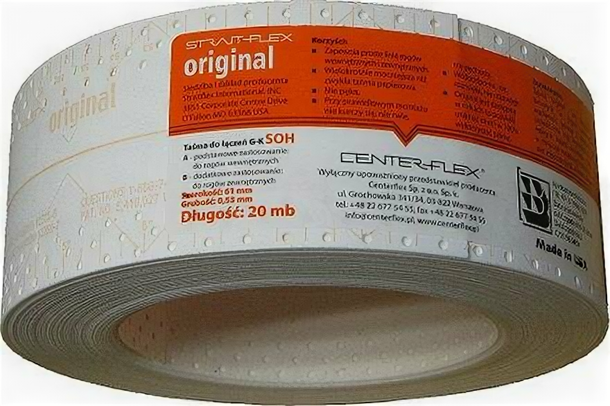 фото Лента угловая ORIGINAL (армирующий композитный профиль в рулоне) 61мм; L=20м, STRAIT-FLEX