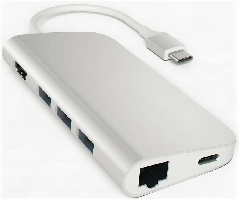 Мультипереходник Satechi Aluminum Type-C Multi-Port Adapter (Silver)