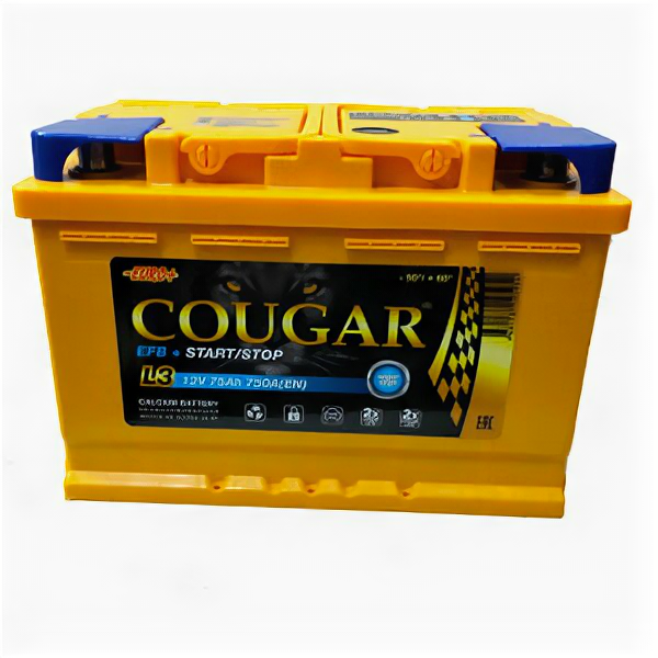 Аккумулятор COUGAR EFB Start-Stop 75 Ач 750А прям. пол.