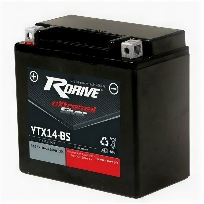 Аккумулятор RDrive eXtremal SILVER 12Ач прямая полярность YTX14-BS