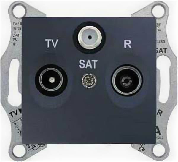 Розетка телевизионная радио спутниковая TV-R-SAT Sedna графит оконечная механ. встроенный монтаж (Schneider Electric) SDN3501370