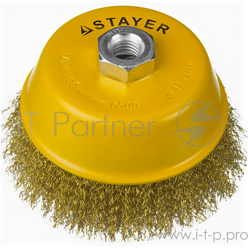 Кордщетка Stayer Professional 35125-125 чашечная М14 витая латунированная сталь d125мм 35125-125 .