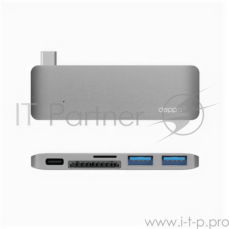 Адаптер Deppa Usb-c адаптер для Macbook, 5в1,графит, 72217 .