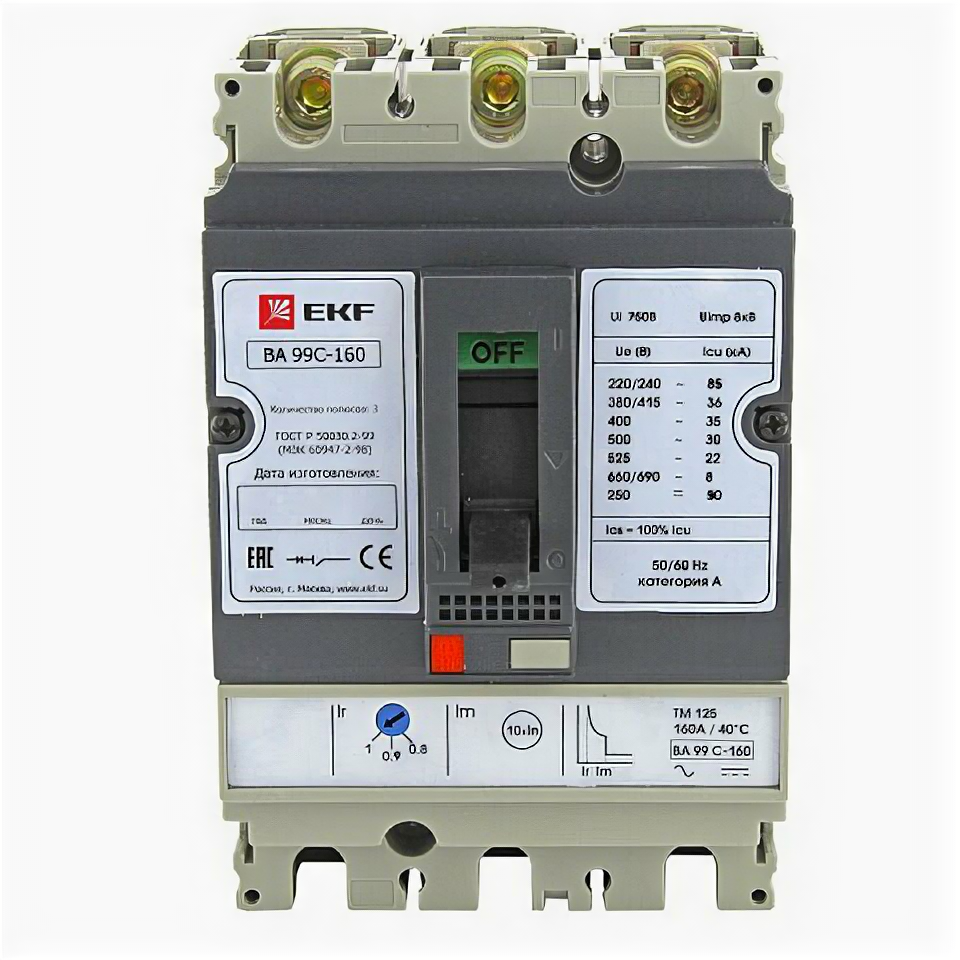 EKF Выключатель автоматический ВА-99C (Compact NS) 160/40А 3P 36кА PROxima mccb99C-160-40