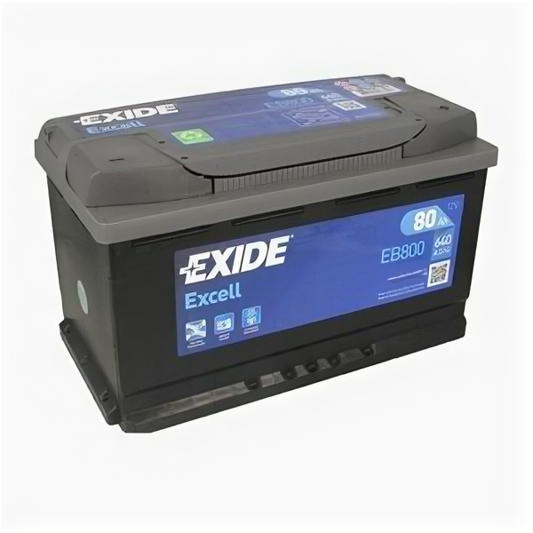 Аккумулятор Exide Excell EB800 80 Ач 640А обр. пол.