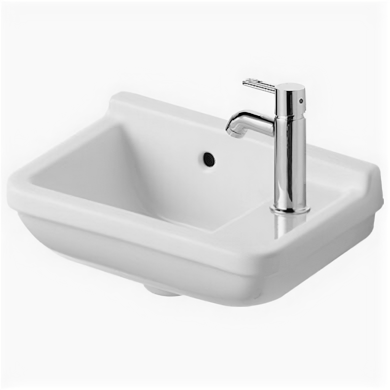 Рукомойник DURAVIT STARCK 3 400х260х165 антигряз. покр., отв. под смес.справа, перелив 07514000001 - фотография № 1