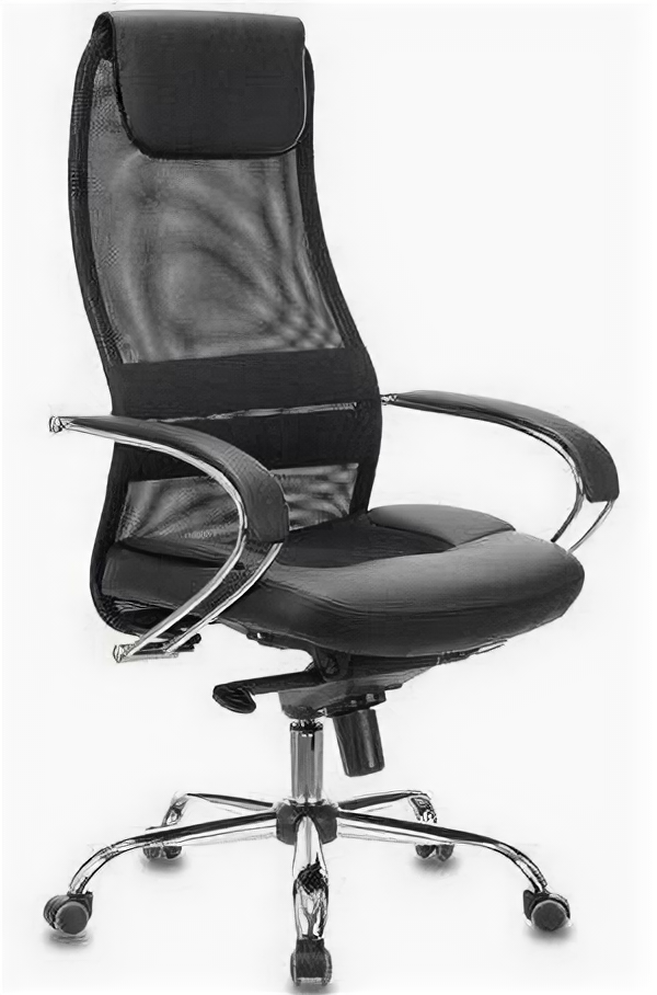 Кресло офисное BRABIX PREMIUM "Stalker EX-609 PRO" хром мультиблок ткань-сетка/экокожа черное 532416 EX609PRO_532416