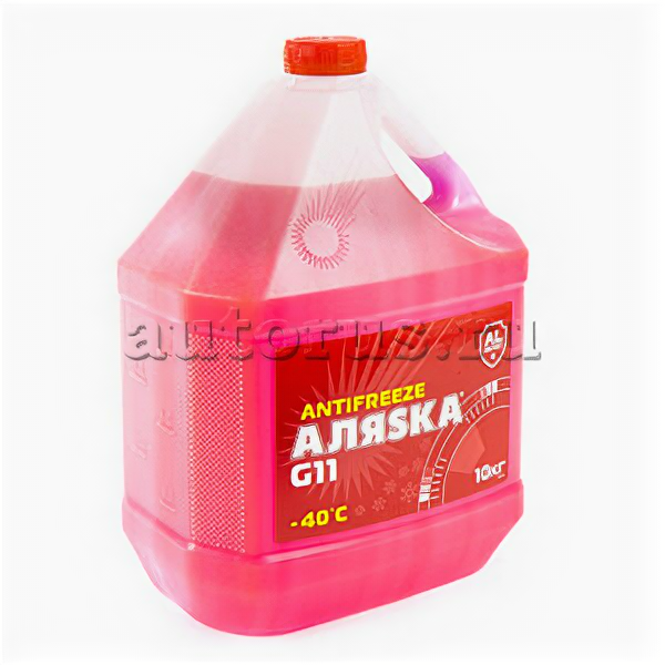 Антифриз Аляска Antifreeze G11 готовый -40C красный 10л 5528