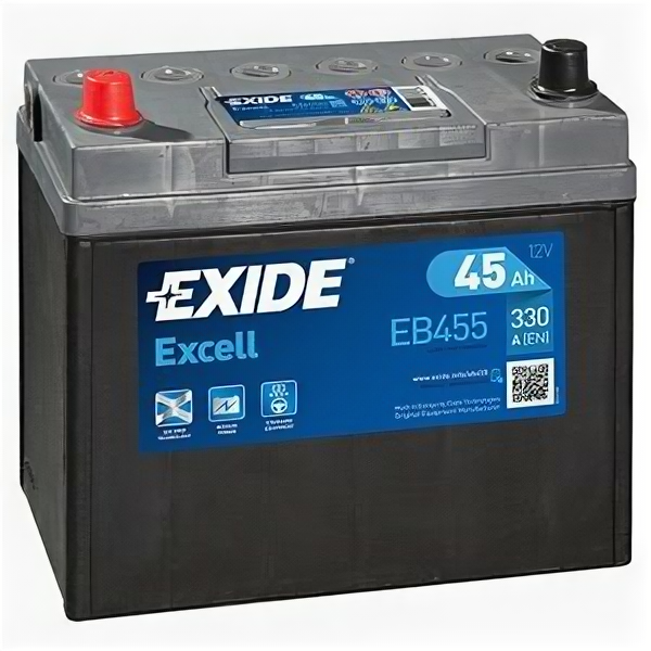 Аккумулятор Exide Excell EB455 45 Ач 330А прям. пол.